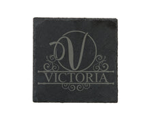 Load image into Gallery viewer, Monogram Initial - Personalised Slate Coaster
